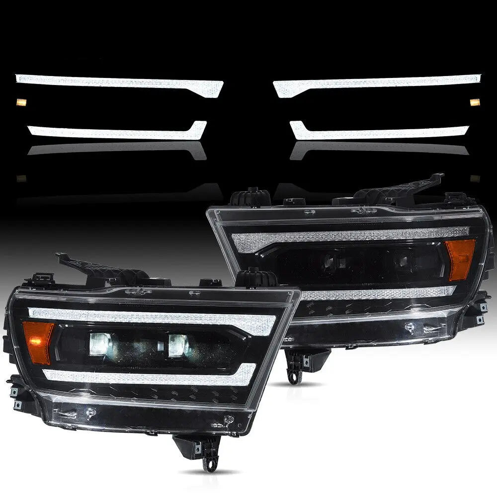 VLAND Full LED Projector Headlights For 2019-2024 RAM 1500