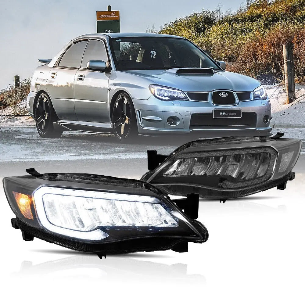 VLAND Full LED Headlights Assembly Compatible For Subaru Impreza / WRX STI 2008-2014