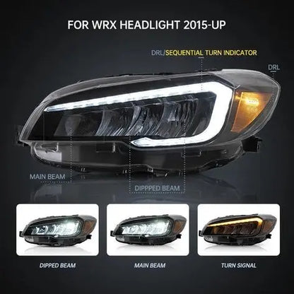 VLAND LED Headlights Compatible For Subaru WRX 2015-2021 With Startup Animation