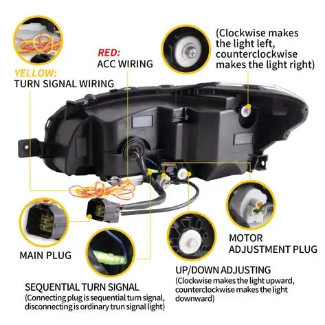 VLAND LED Headlights Compatible For Subaru WRX 2015-2021 With Startup Animation