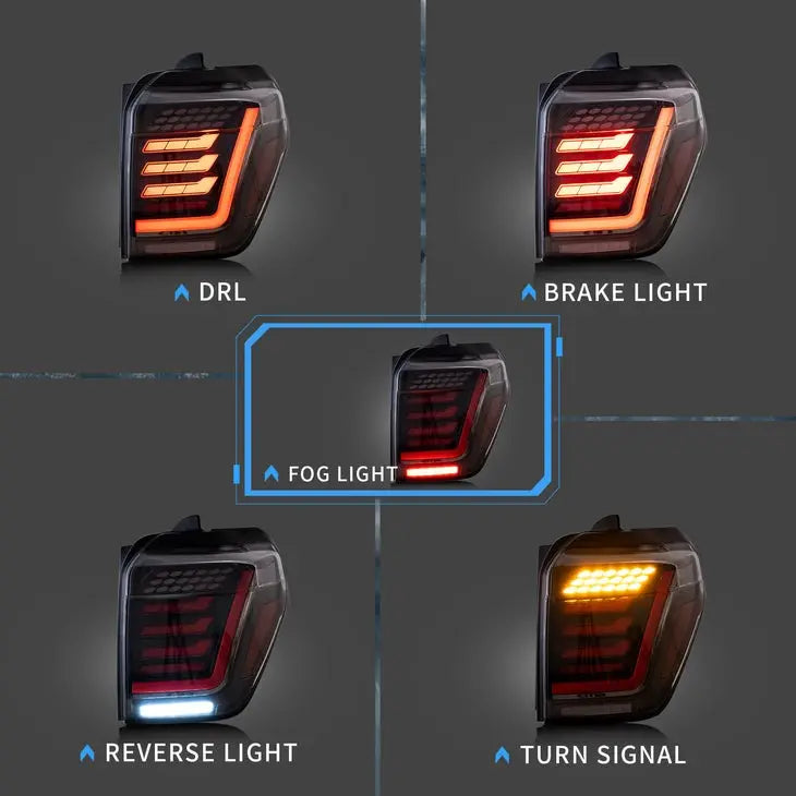 VLAND Full LED Tail Lights For Toyota 4Runner 2014-2021 w/Start Up Dynamic Animation