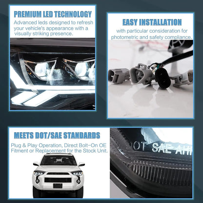 VLAND LED Headlights For 2014-2024 Toyota 4Runner Front Lights Assembly