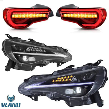 VLAND Full LED Headlights and Taillights For Toyota 86 2012-2020 Subaru BRZ 2013-2019 Scion FR-S 2013-2016 1st Gen