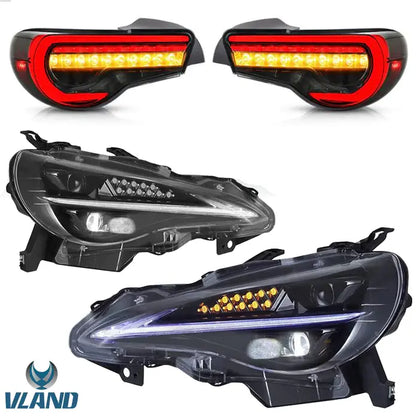 VLAND Full LED Headlights and Taillights For Toyota 86 2012-2020 Subaru BRZ 2013-2019 Scion FR-S 2013-2016 1st Gen