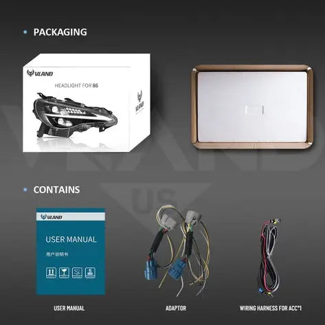 VLAND Full LED Headlights And Taillights For 2012-2020 Toyota 86/GT86 Subaru brz Scion frs