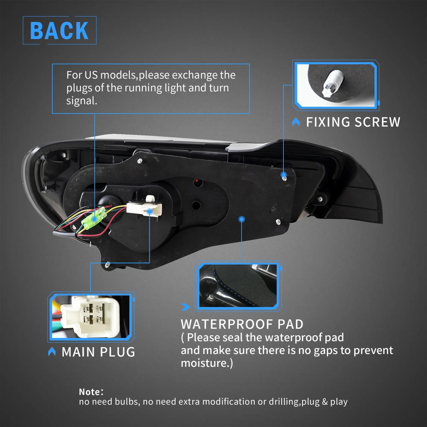 VLAND LED Headlights+Taillights For 2012-2020 Toyota 86 GT86, Subaru BRZ, Scion FRS