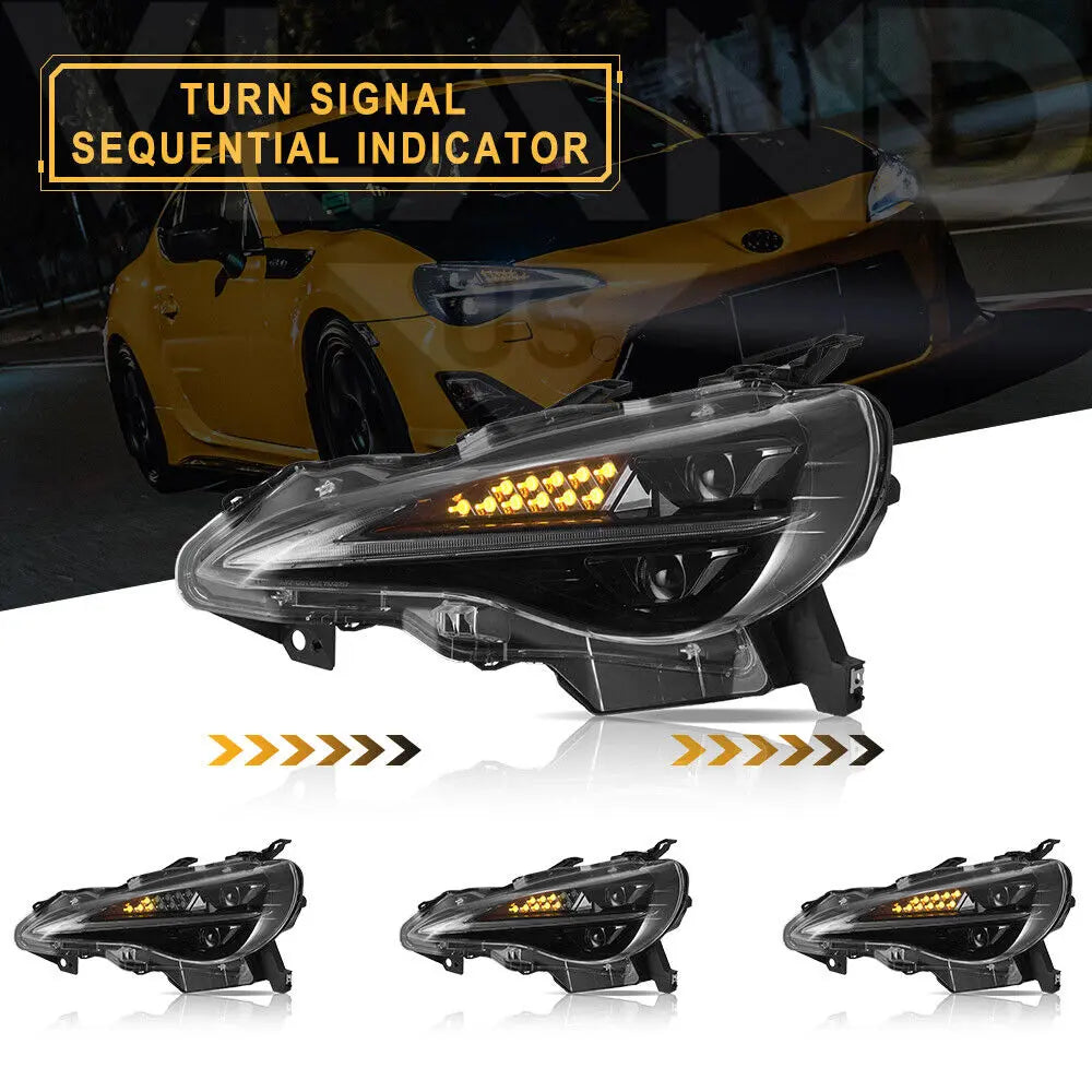 VLAND Full LED Headlights For 2012-2021 Toyota 86 GT86, Scion Frs, Subaru Brz