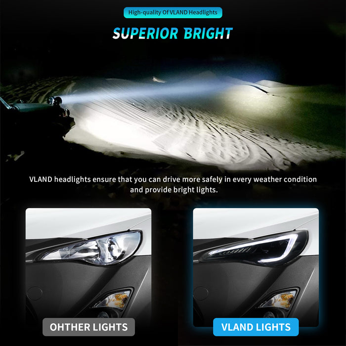 VLAND LED Headlights For Toyota 86 GT86 2012-2021 Subaru Brz Scion FR-S