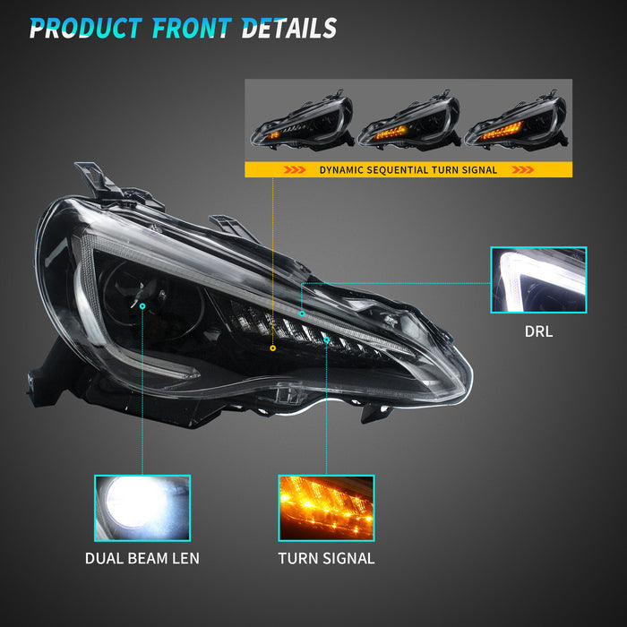 VLAND LED Headlights For Toyota 86 GT86 2012-2021 Subaru Brz Scion FR-S