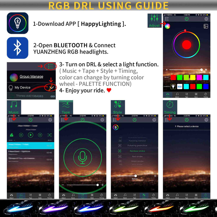 VLAND RGB LED Headlights For 2012-2021 Toyota 86 GT86, Scion Frs, Subaru Brz