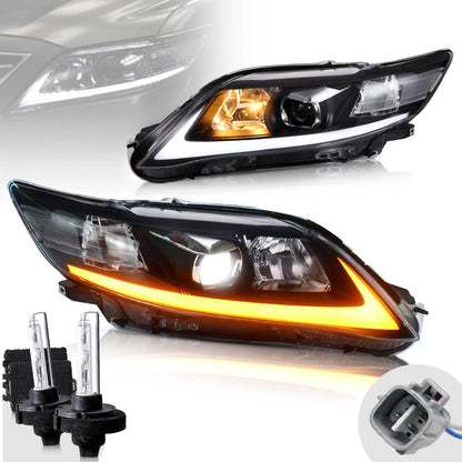 VLAND LED Projector Headlights For 2010 2011 Toyota Camry Base LE SE and XLE w/Sequential (US version)
