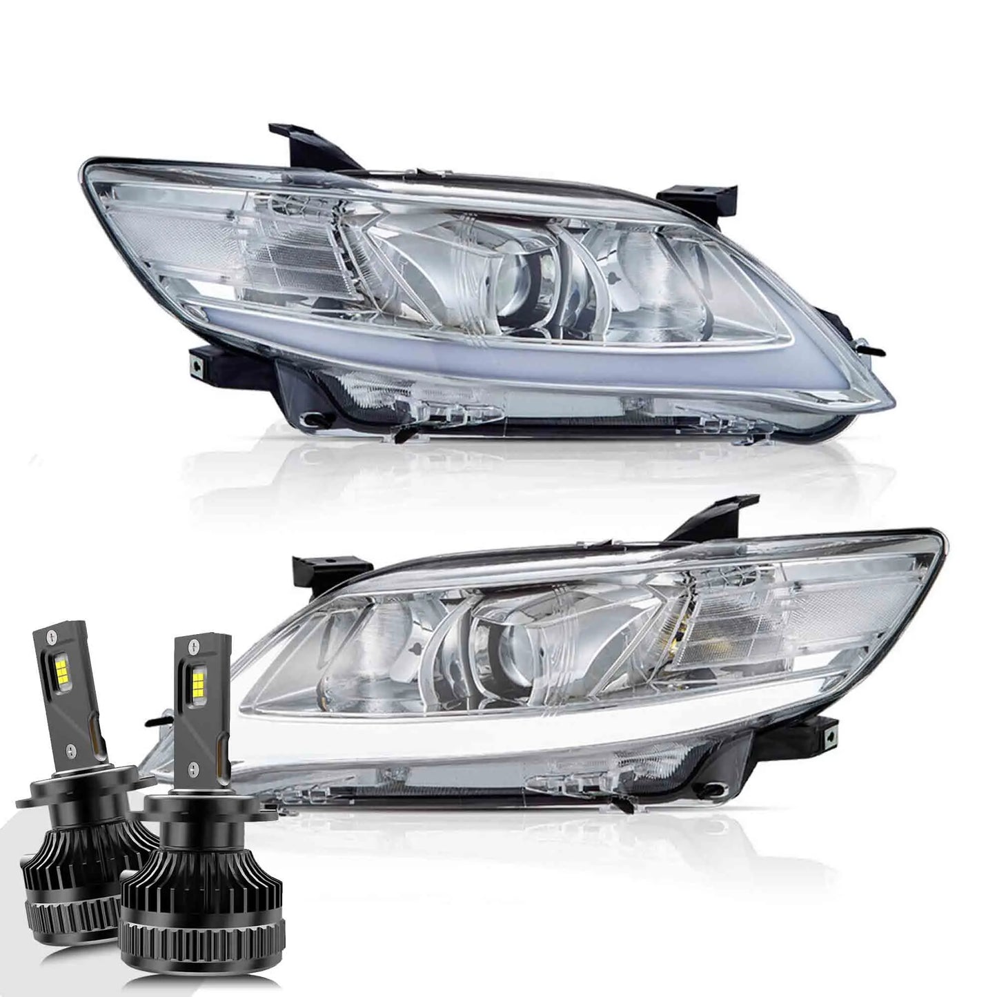 VLAND LED Projector Headlights For 2010 2011 Toyota Camry Base LE SE and XLE w/Sequential (US version)