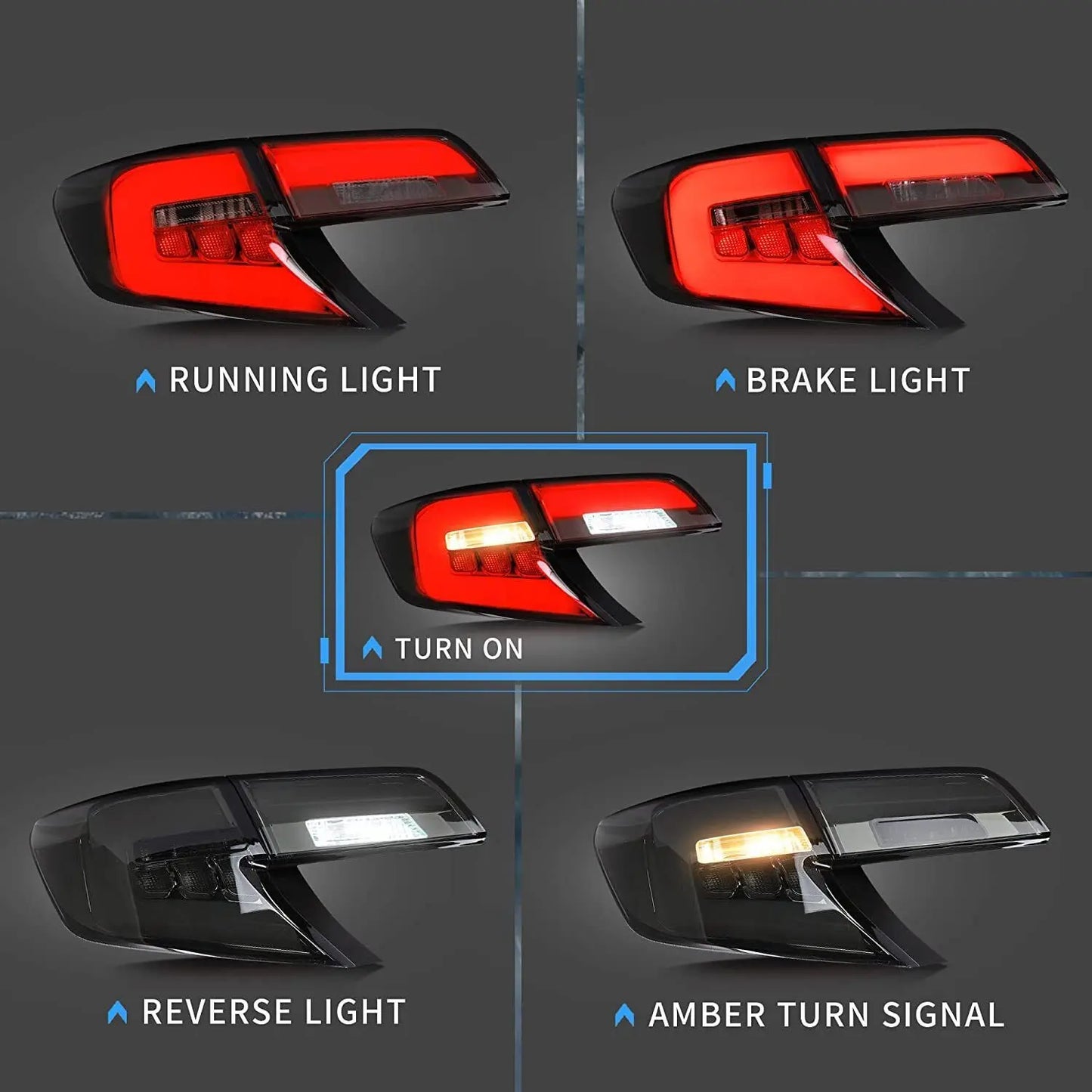 VLAND Full LED Taillights Compatible For Toyota Camry 2012 - 2014