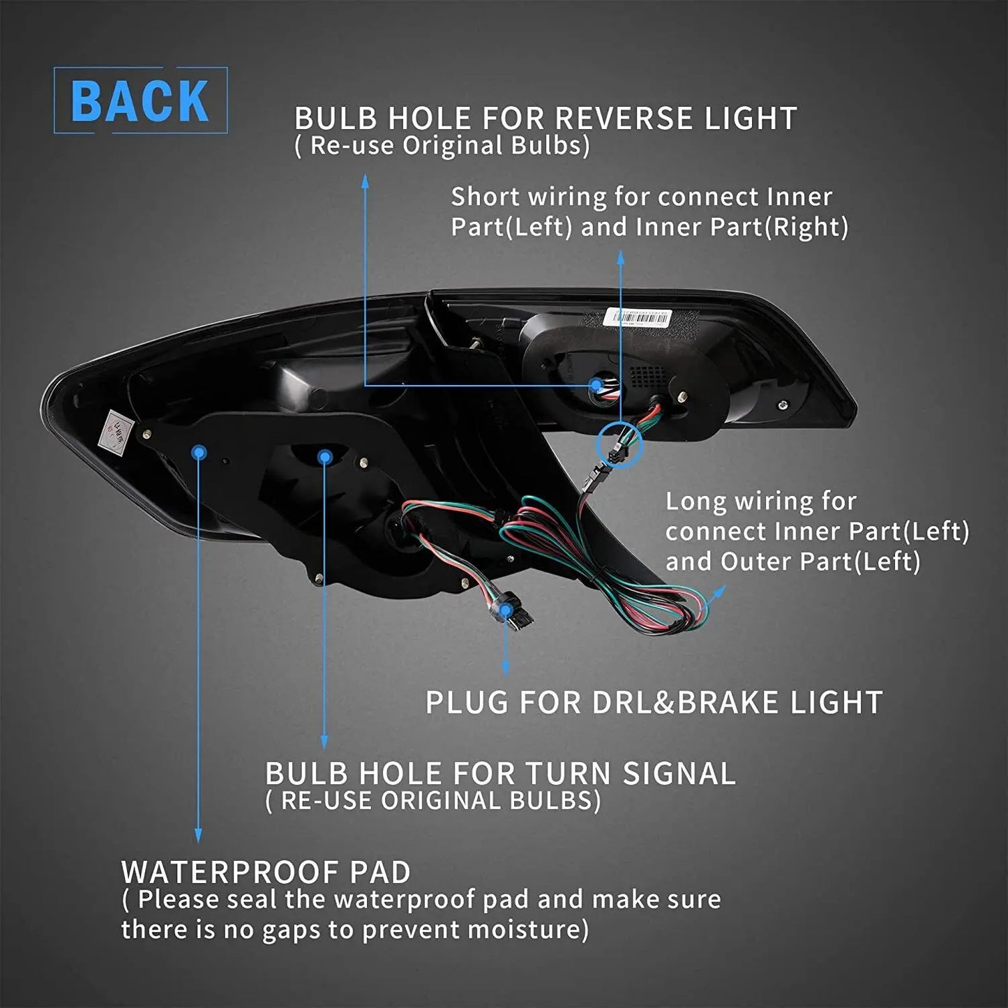 VLAND Full LED Taillights Compatible For Toyota Camry 2012 - 2014