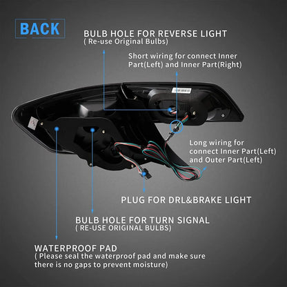 VLAND Full LED Taillights Compatible For Toyota Camry 2012 - 2014