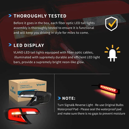 VLAND Full LED Taillights Compatible For Toyota Camry 2012 - 2014