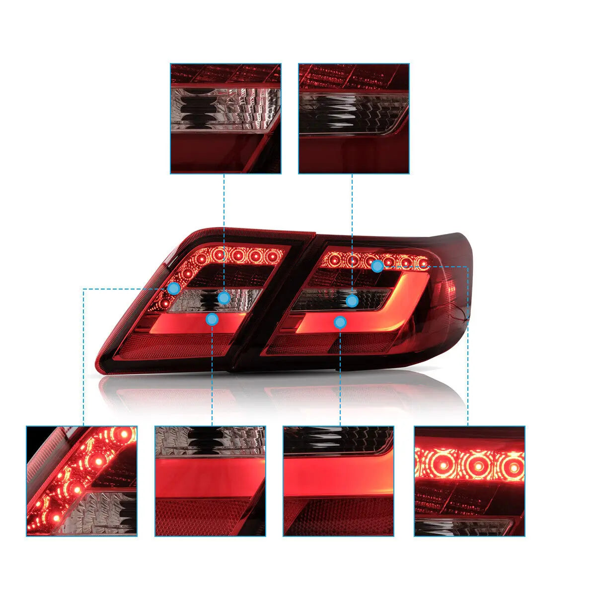 VLAND Full LED Tail Lights for Toyota Camry XV40 Gen Sedan 2006-2011