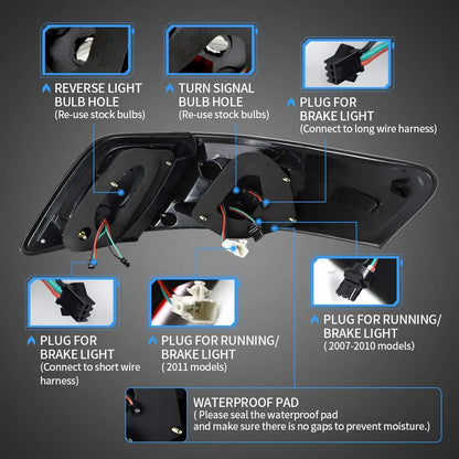 VLAND Full LED Tail Lights for Toyota Camry XV40 Gen Sedan 2006-2011