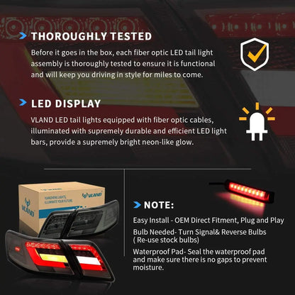 VLAND Full LED Tail Lights for Toyota Camry XV40 Gen Sedan 2006-2011