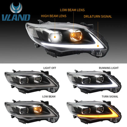 VLAND LED Headlights For 2011-2013 Toyota Corolla (E140/E150) 10th Gen facelift