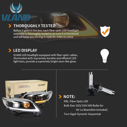 VLAND LED Headlights For 2011-2013 Toyota Corolla (E140/E150) 10th Gen facelift