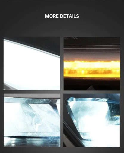 VLAND LED Headlights With Grille Assembly+2Pcs D2S LED Bulbs Fit for 2007-2015 Toyota FJ Cruiser 1st Gen