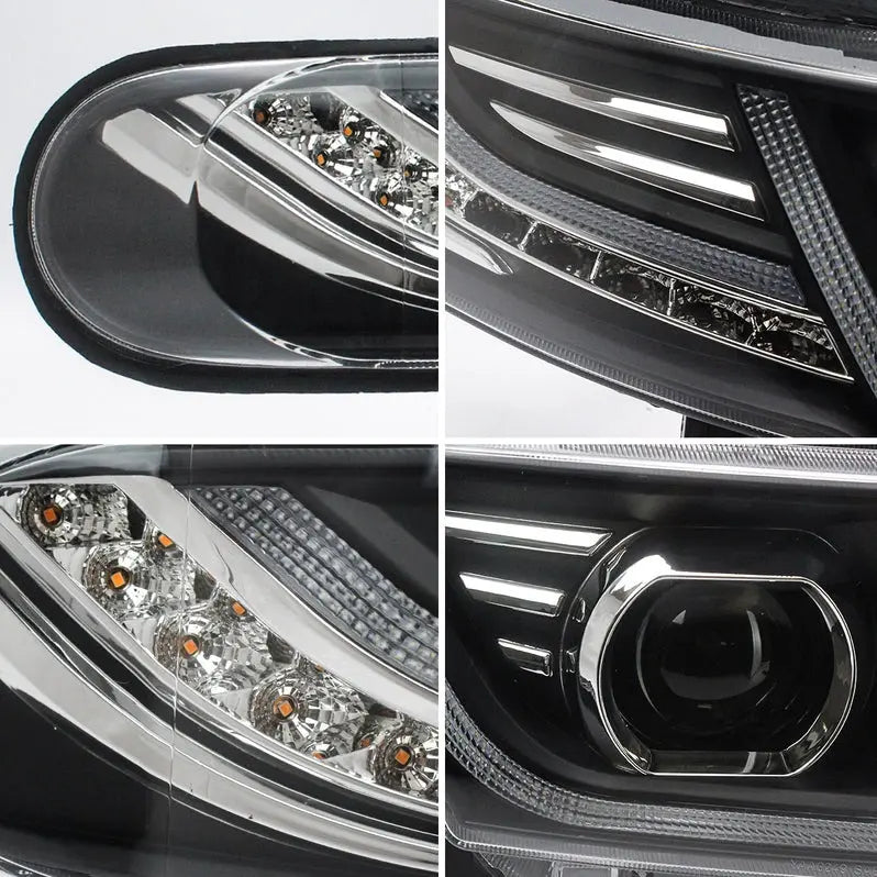 VLAND LED Headlights With Grille Assembly+2Pcs D2S LED Bulbs Fit for 2007-2015 Toyota FJ Cruiser 1st Gen