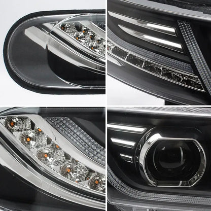 VLAND LED Headlights With Grille Assembly+2Pcs D2S LED Bulbs Fit for 2007-2015 Toyota FJ Cruiser 1st Gen