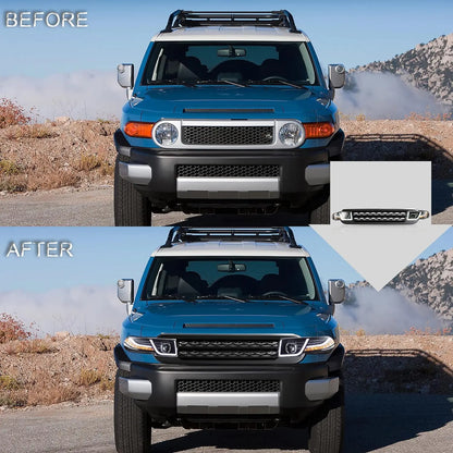 VLAND Projector Headlight With Black Bumper / Grill And Taillights Kit For 2007-2015 Toyota FJ Cruiser