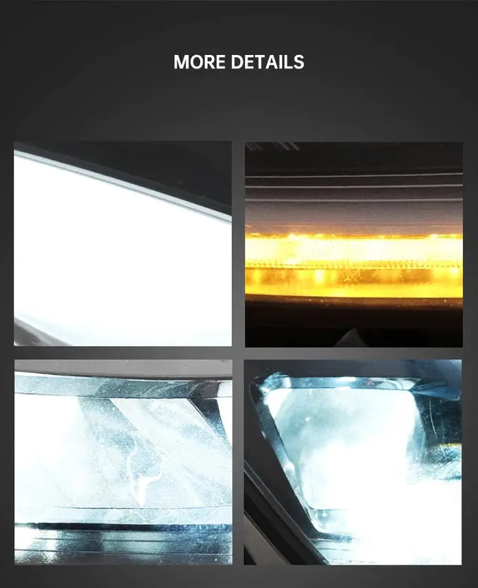 VLAND LED Headlights With Grille Assembly+2PCs D2H Xenon Bulbs Fit for 2007-2015 Toyota FJ Cruiser 1st Gen