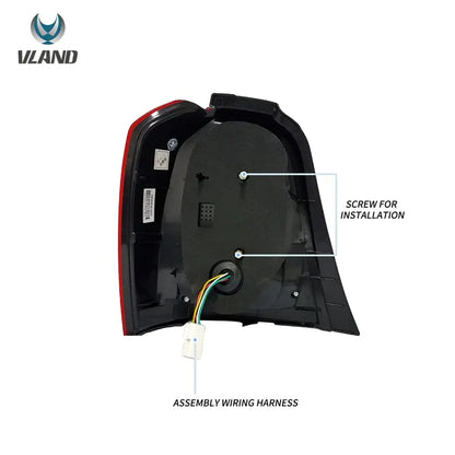 VLAND LED Taillights Fit For 2001-2007 Toyota Highlander With Reverse Running Brake Turning Function Rear Lamps