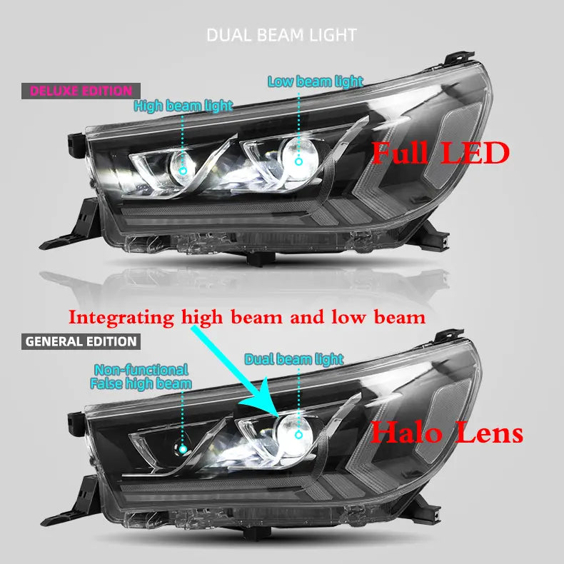 VLAND LED Headlights For 2015-2020 Toyota Hilux Front Lights