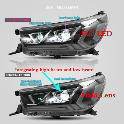 VLAND LED Headlights For 2015-2020 Toyota Hilux Front Lights