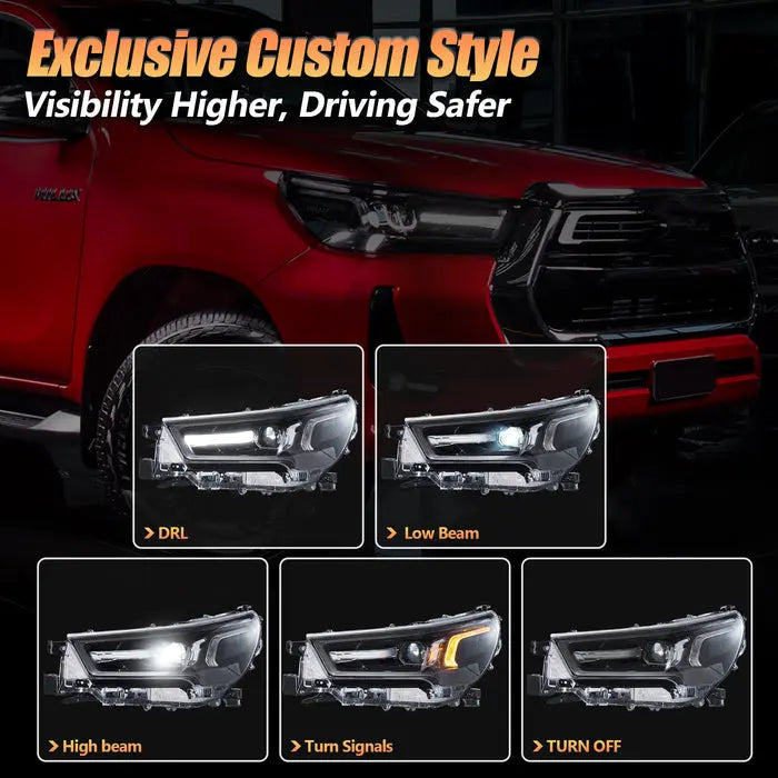 VLAND LED Headlights For Toyota Hilux /Revo 2021-2024