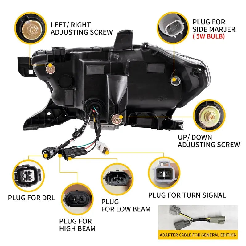 VLAND Full LED Headlights Fit For Toyota Tacoma 2016-2023 3rd Gen