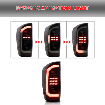 VLAND LED Taillights For Toyota Tacoma 2016-2023 W/Sequential Red Turn Signals
