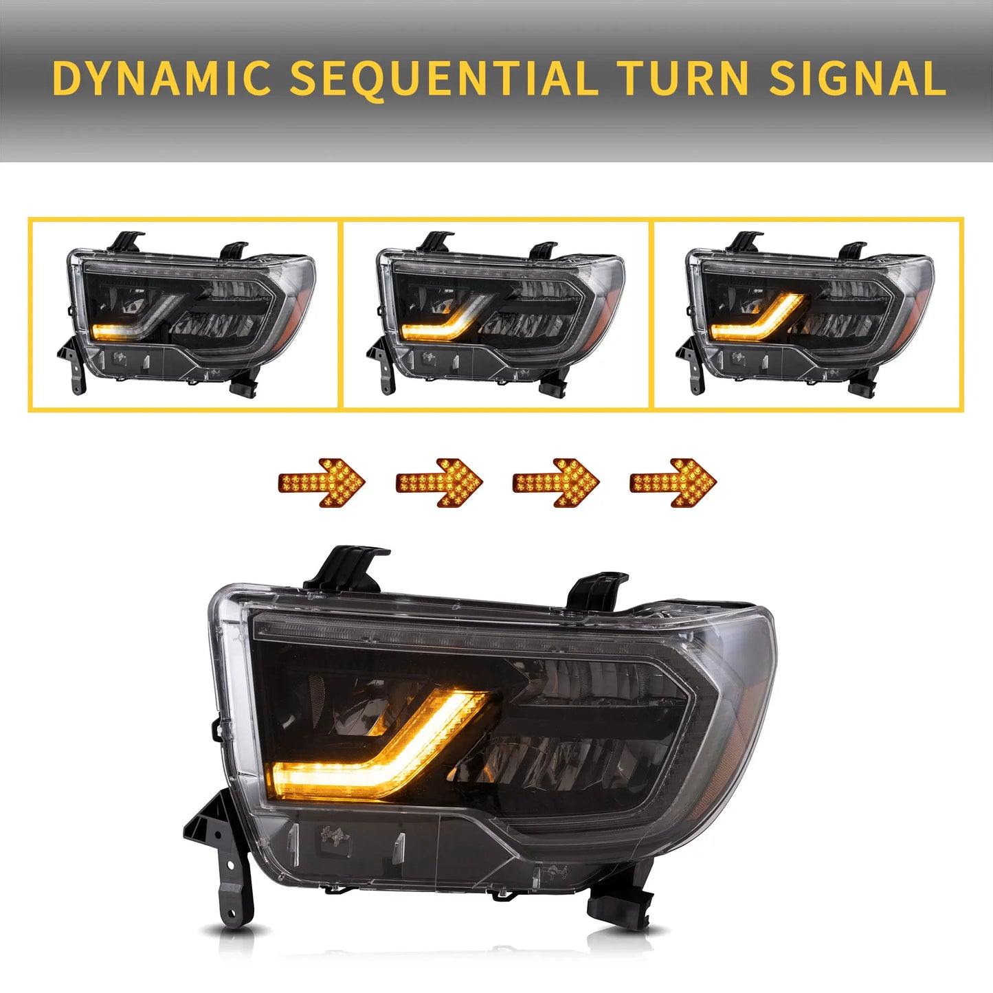 VLAND LED Headlights For 2007-2013 Toyota Tundra & 2008-2022 Toyota Sequoia