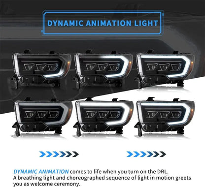 VLAND LED Projector Headlights For 2007-2013 Toyota Tundra & 2008-2022 Toyota Sequoia
