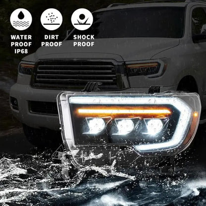 VLAND LED Projector Headlights For 2007-2013 Toyota Tundra & 2008-2022 Toyota Sequoia