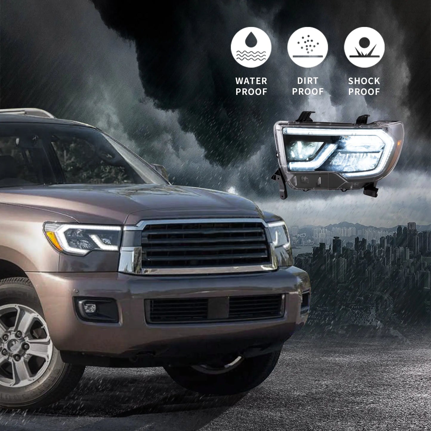 VLAND LED Headlights For 2007-2013 Toyota Tundra & 2008-2022 Toyota Sequoia