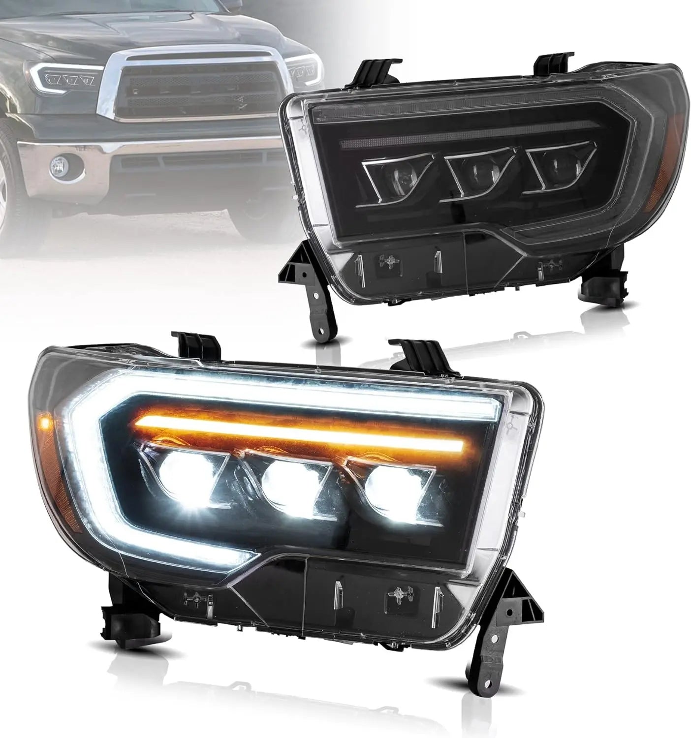 VLAND LED Projector Headlights For 2007-2013 Toyota Tundra & 2008-2022 Toyota Sequoia