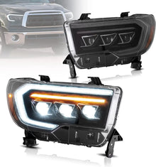 VLAND LED Projector Headlights For 2007-2013 Toyota Tundra & 2008-2022 Toyota Sequoia
