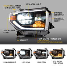 VLAND LED Headlights Fit For 2014-2021 Toyota Tundra with Sequential Turn Signals