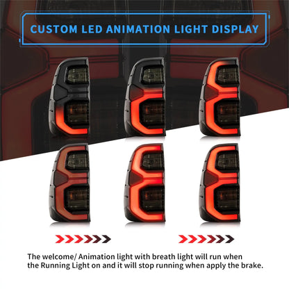 VLAND Full LED Tail Lights For Toyota Vigo / Hilux 2015-2020 with Animation Welcome Light