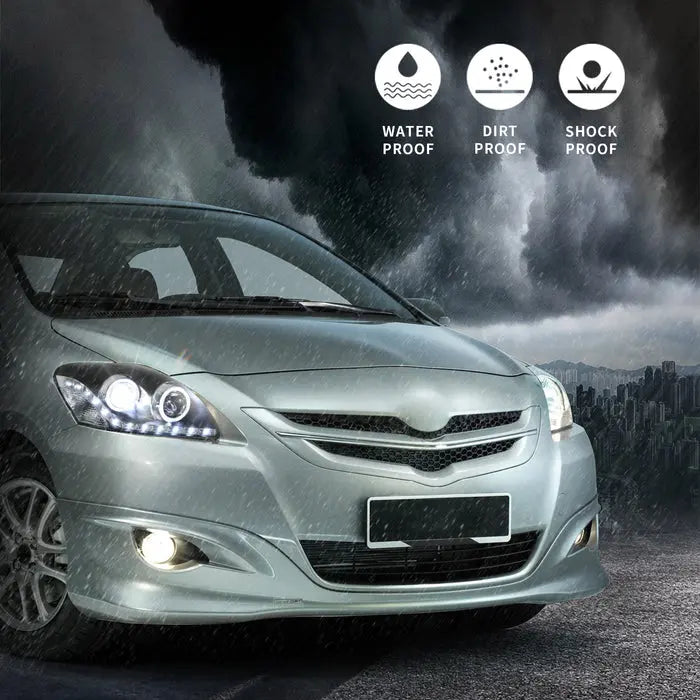 Vland Projector HeadLights For 2005-2013 Toyota Yaris/Vios/Belta Sedan Only 2th Gen (Ncp93) Black