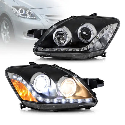 Vland Projector HeadLights For 2005-2013 Toyota Yaris/Vios/Belta Sedan Only 2th Gen (Ncp93) Black