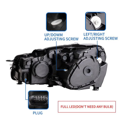 VLAND LED Headlights For Volkswagen Golf Mk6 2009-2014 Halogen Models