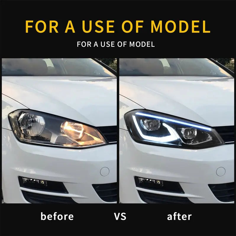 VLAND Full LED Headlights For Volkswagen 2015-2017 Golf MK7 Halogen Headlights Models (Europe is 2013-2016)