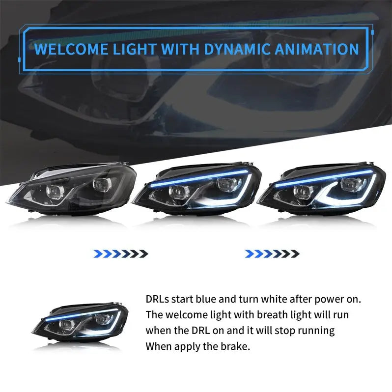 VLAND Full LED Headlights For Volkswagen 2015-2017 Golf MK7 Halogen Headlights Models (Europe is 2013-2016)