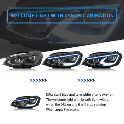 VLAND Full LED Headlights For Volkswagen 2015-2017 Golf MK7 Halogen Headlights Models (Europe is 2013-2016)